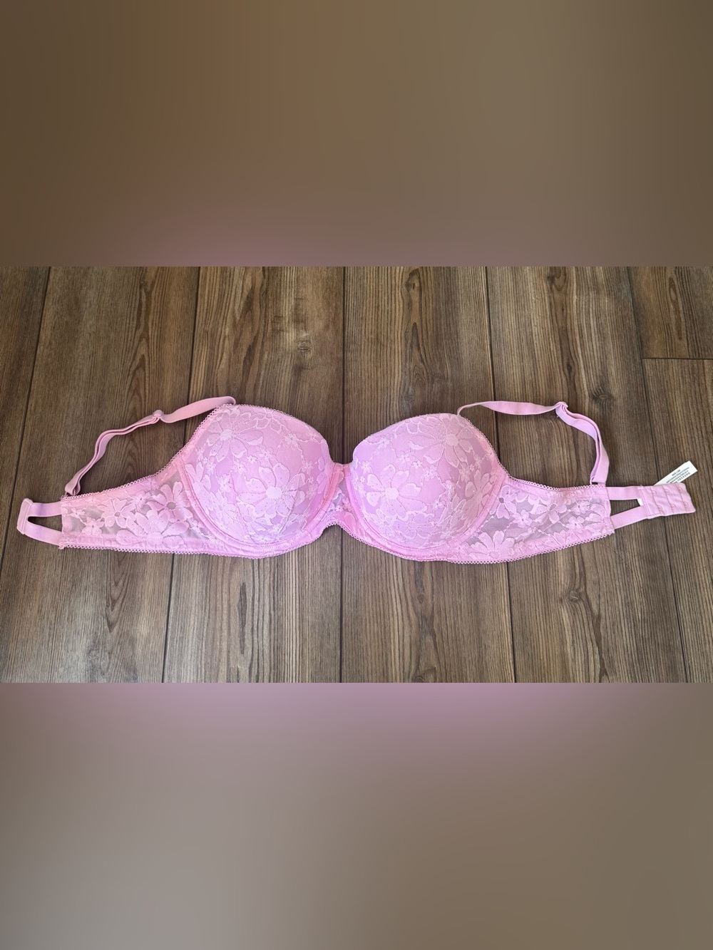 PINK Victoria's Secret Lilac Lace Sparkle Push-up Padded Bra